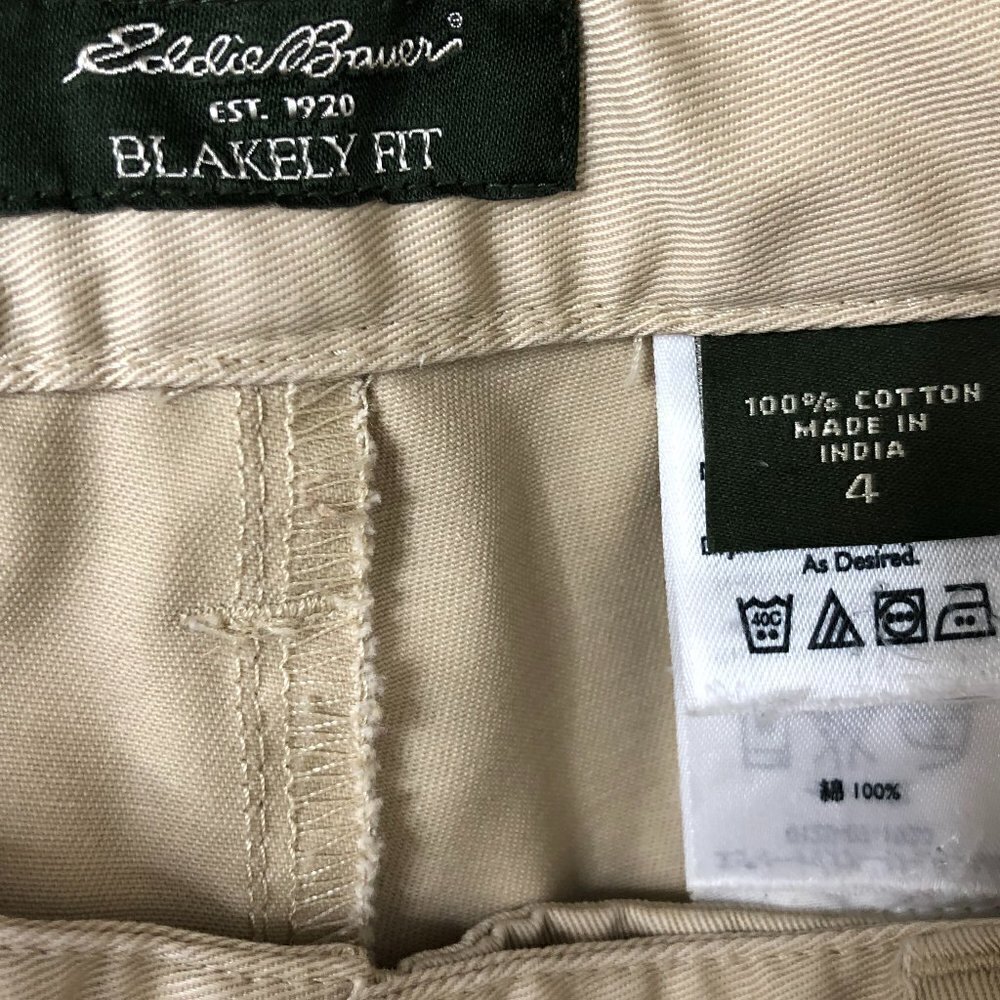 Eddie BAUER - Blakely Fit 100% Cotton Khaki Straight Leg Chino Pants - Size 4 - Picture 3 of 5